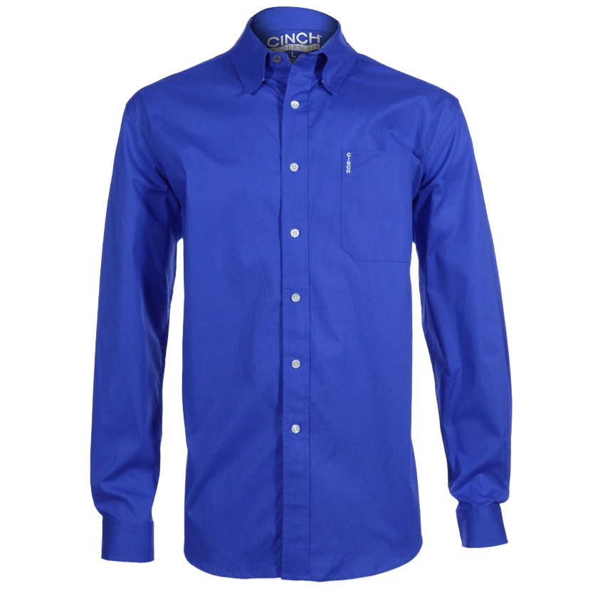 Cinch Men's Shirt Modern Fit 'Solid' Blue MTW1343013-BLU | Pakenham Western