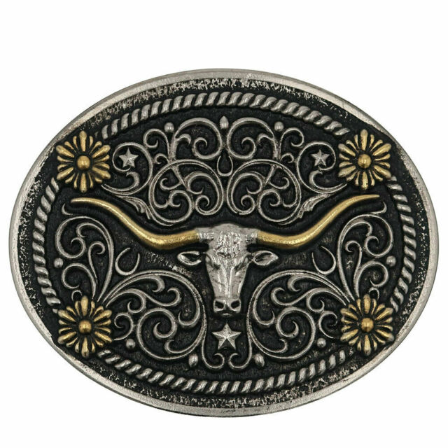 Montana Silversmiths Wildflower Longhorn Buckle A885 | Pakenham Western