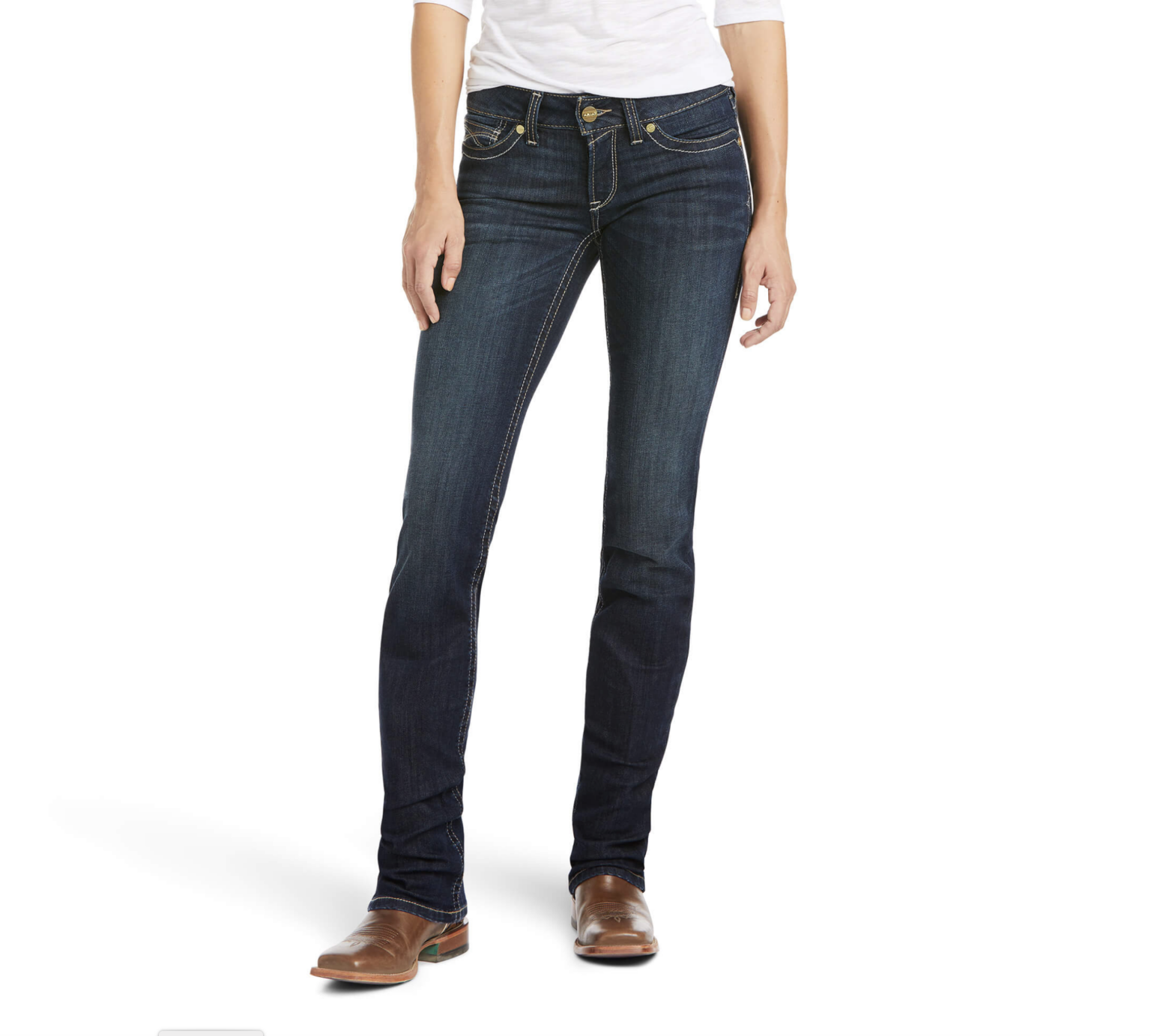 Ariat Women's Jeans 'REAL Kylee' Mid Rise Arrow Fit Straight Leg Deep ...