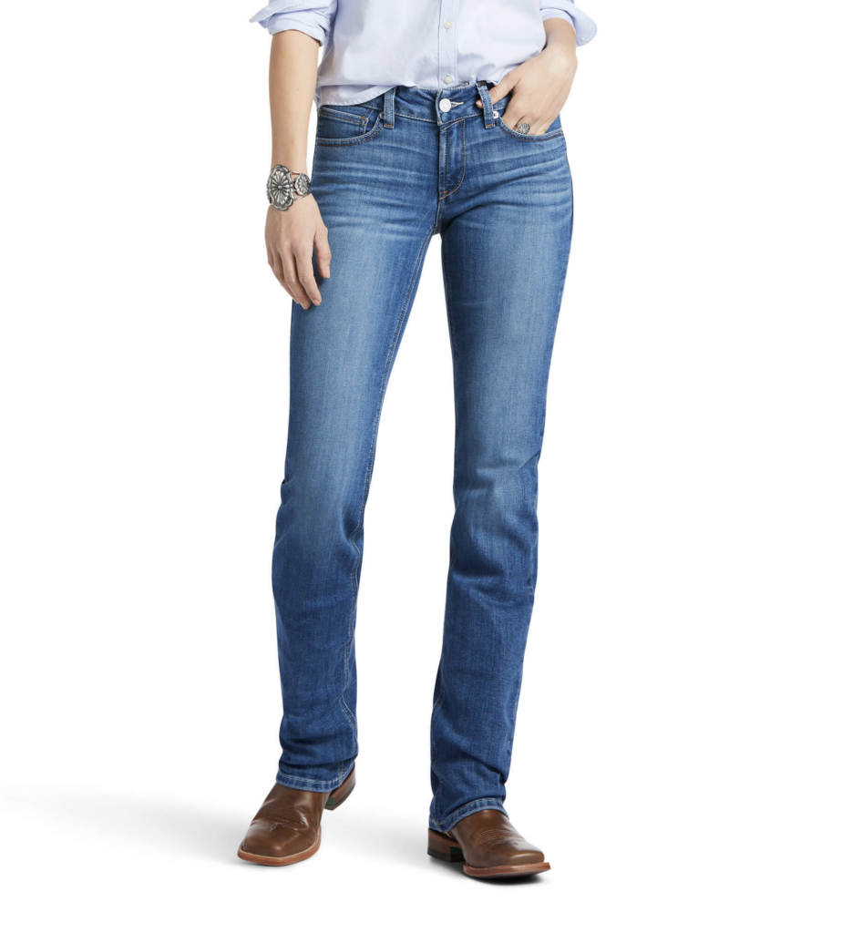 Ariat Women's Jeans 'REAL' Mid Rise Arrow Fit Straight Leg Catherine ...