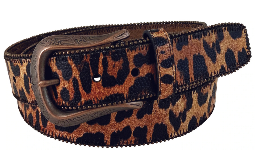 Roper Women's Belt Leopard Print Tan Leather 8840790T | Pakenham Western