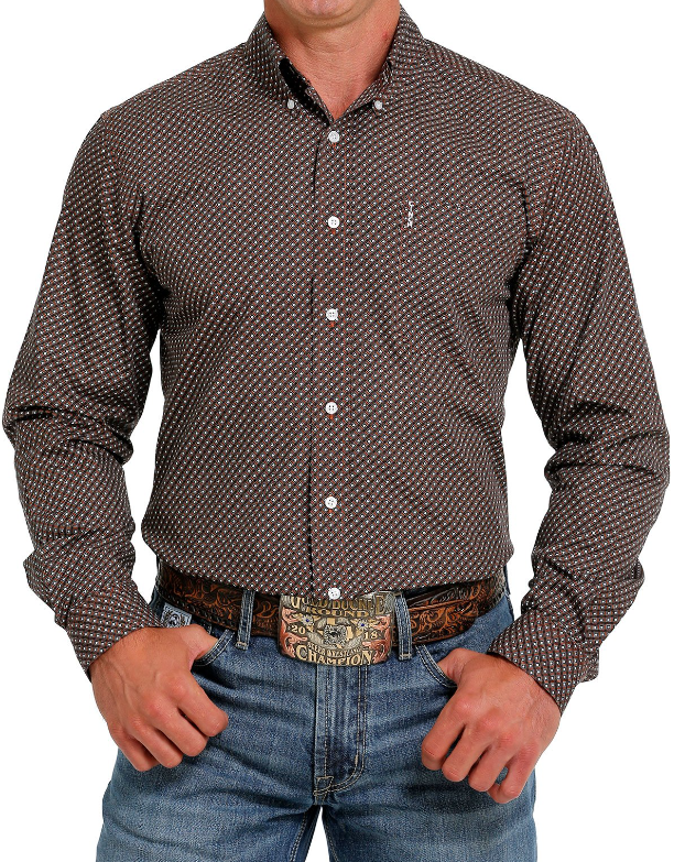 Cinch Men's Shirt Modern Fit Brown Print MTW1347082 BRN. CLEARANCE ...