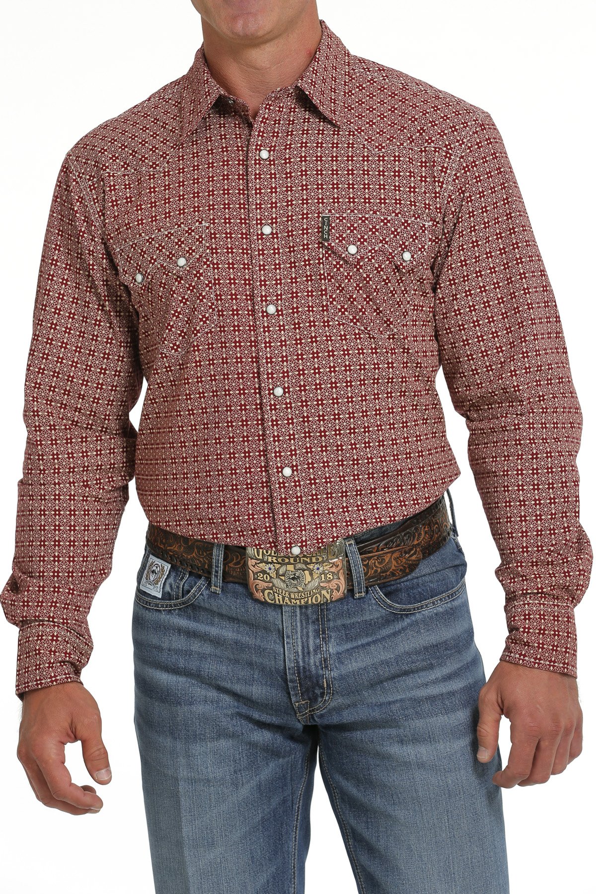 Cinch Men's Shirt Modern Fit Snap Button Red MTW1301068 RED | Pakenham ...